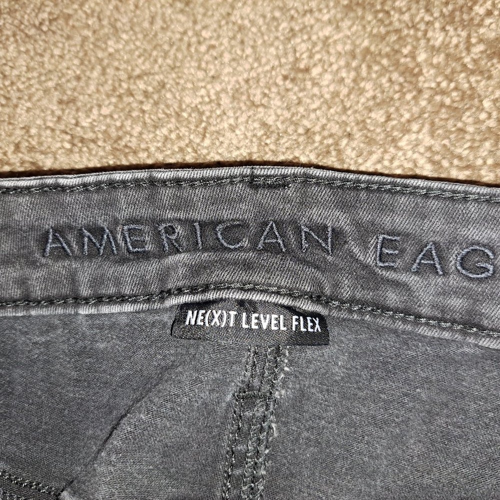 American Eagle Distressed Men's Black Next Level Flex Jeans size 33x32 - Picture 5 of 7